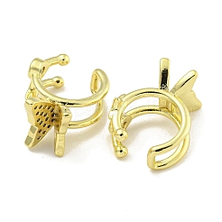 Messing Micro Pave Zirkonia Manschette Ohrringe&nbsp;EJEW-C104-055G