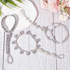 6 Stück 3 Stile Fußkettchen-Set aus durchsichtigem Harz und ABS-Kunststoff mit Blumen und Seesternen&nbsp;AJEW-AN0001-02