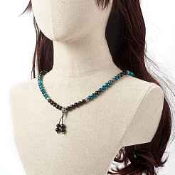Collier pendentif perles de bois pour hommes femmes&nbsp;NJEW-JN03663