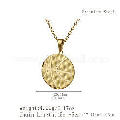 Colliers avec pendentif en forme de ballon de sport en acier inoxydable pour hommes et femmes&nbsp;LL7430-4