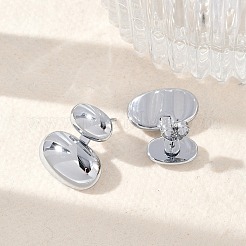 Pendientes ovalados de acero inoxidable 304&nbsp;EJEW-M073-08P
