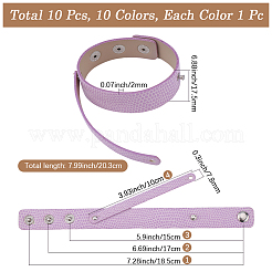 10 Stück 10 Farben Snap PU-Lederarmband&nbsp;BJEW-CL0001-27