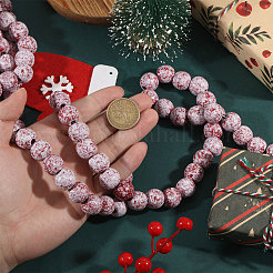 Ornements de Noël suspendus en perles rondes en bois&nbsp;HJEW-CA00081