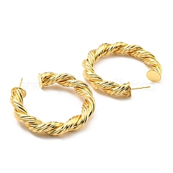 Orecchini a bottone rotondi in ottone con placcatura a cremagliera&nbsp;KK-C026-20G