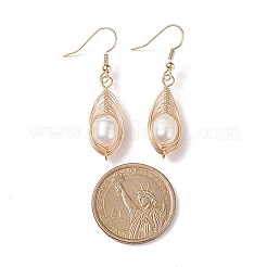 Pendientes colgantes de perlas naturales en forma de lágrima&nbsp;EJEW-JE05091-02