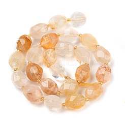 Brins de perles de quartz hématoïde jaune naturel&nbsp;G-P541-A01-10