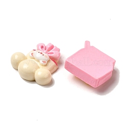 Cabochon decoden in resina opaca ciambella/orso/latte&nbsp;CRES-B019-10
