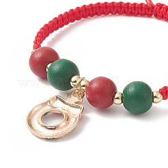 Pulsera con dijes de esmalte y aleación con temática navideña.&nbsp;BJEW-JB09928