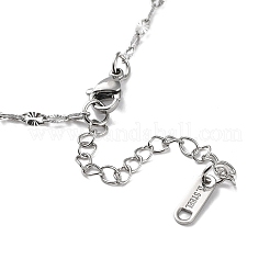 Collier à chaîne texturée en acier inoxydable 304 anti-ternissement&nbsp;NJEW-D045-02P