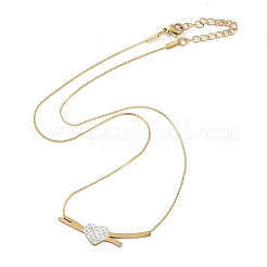 Collane con ciondolo con strass in argilla polimerica a cuore&nbsp;NJEW-K266-01G