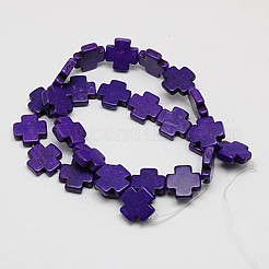 Filo di perline turchesi sintetici&nbsp;TURQ-G118-35x35mm-02