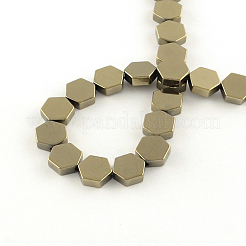 Electroplate non magnetici ematite sintetico fili di perline&nbsp;G-S203-18G