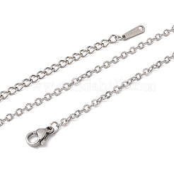 12 collana a catena testurizzata in acciaio inossidabile 304 da 2.4 mm per uomo e donna&nbsp;NJEW-H093-18P-04