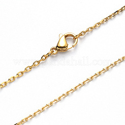 Collar de cadena de cable de acero inoxidable 304 con revestimiento al vacío de PVD&nbsp;NJEW-S420-008C-G