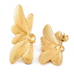 Ionenbeschichtung (IP) Schmetterling 304 Edelstahl Ohrstecker Zubehörse&nbsp;EJEW-L272-007G
