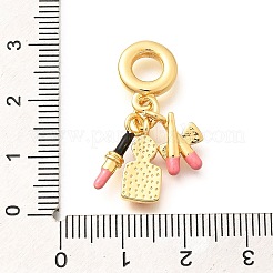 Breloques pendantes européennes en laiton émaillé pour rouge à lèvres et parfum&nbsp;KK-U048-05G-02