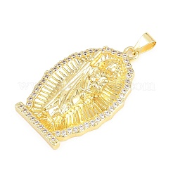 Ciondoli religiosi in ottone micro pavé con zirconi cubici trasparenti&nbsp;KK-H268-04B-G