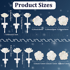 12 paire de boucles d'oreilles à tige en résine de 6 styles&nbsp;EJEW-SP0001-14