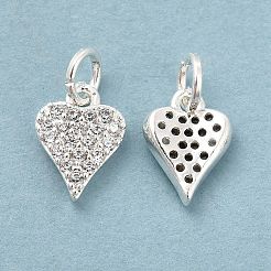 Ciondoli in ottone con placcatura a cremagliera con micro pavé di zirconi chiari&nbsp;KK-E081-13S