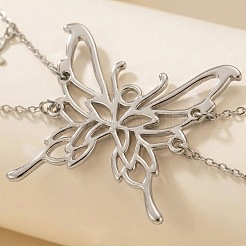 Doppellagige Taillenkette aus Zinklegierung mit Strass-Schmetterlingsquaste und Kristallverzierungen für Damen&nbsp;WG9748F-02