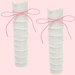 Socken aus Polyester mit Schleife und Spitze&nbsp;AJEW-WH20080-19A