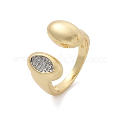 Mikropavé-Manschettenringe aus klarem Zirkonia aus Messing für Damen&nbsp;RJEW-U041-01G