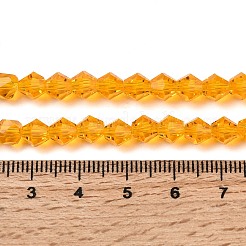 Abalorios de vidrio de color naranja bicone hebras&nbsp;X-GLAA-S026-6mm-12