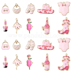 20 pièces 10 styles pendentifs en émail en alliage de placage de rack&nbsp;ENAM-FS0002-74