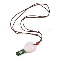 Colliers pour femmes avec pendentif sifflet en porcelaine tournesol ajustable et cordon ciré&nbsp;FB-CBA68CE-01A