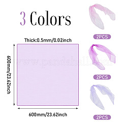 6 Stück 3 Farben einfarbiger Nylon-Seidenschal für Frauen und Mädchen&nbsp;AJEW-TA0003-36