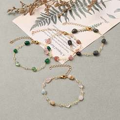 Pépites bracelets de perles de pierres précieuses naturelles&nbsp;BJEW-JB05705