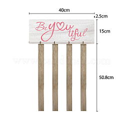 Cartello di benvenuto appeso in legno&nbsp;HJEW-WH0077-001