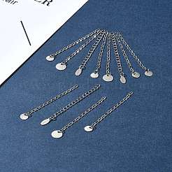 12 Stück 4 Stile 304 Edelstahl Kettenverlängerung&nbsp;FIND-FS0002-96B