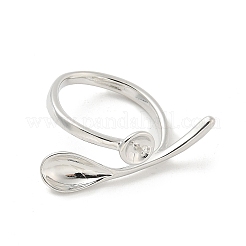 Impostazioni per anelli con polsino aperto a tazza in ottone&nbsp;LS-KK-G518-10P-02