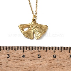 Colliers avec pendentif feuille de ginkgo en acier inoxydable 304&nbsp;SA-CBA5A8D-05G