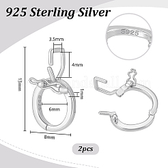 2 pz. 925 fermagli twister in argento sterling placcati in rodio&nbsp;STER-PH0004-51P