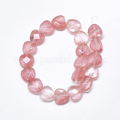 Chapelets de perles en verre de quartz de cerise&nbsp;G-S357-E01-14