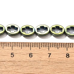 Brins de perles d'hématite non magnétiques synthétiques galvanisées&nbsp;G-L613-Z01-01H