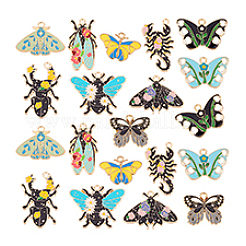20 Uds. Colgantes de esmalte de aleación de serie de insectos de 10 estilos&nbsp;ENAM-PH0002-83