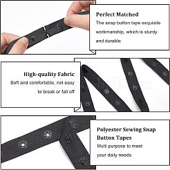 Druckknopfband zum Nähen aus Polyester&nbsp;DIY-OC0004-15