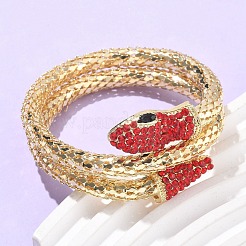 Braccialetti in lega di serpente con strass per le donne&nbsp;LS-BJEW-G085-01G-01