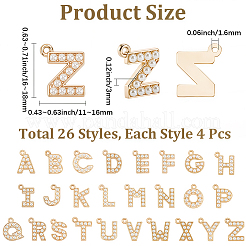 104 pièces 26 styles pendentifs en alliage de zinc&nbsp;FIND-SC0023-10