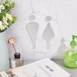Set di cartelli per toilette a specchio acrilico&nbsp;AJEW-WH0043-56B