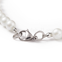 Collier de perles rondes en perles de verre pour hommes femmes&nbsp;NJEW-JN03923-01
