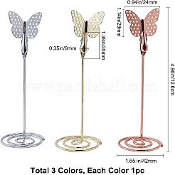 3 pince d'affichage pour cartes de visite en fer 3 couleurs&nbsp;ODIS-GF0001-03