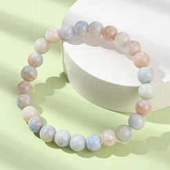 Bracciale elasticizzato con perline rotonde in vetro&nbsp;BJEW-TA00378-02