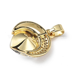 Colgantes de circonio cúbico transparente micro pavé de latón chapado en oro real de 18k&nbsp;KK-C015-20G-06