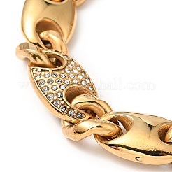 Kristall-Strass-Kaffeebohnen-Gliederkettenarmband&nbsp;BJEW-E009-01G