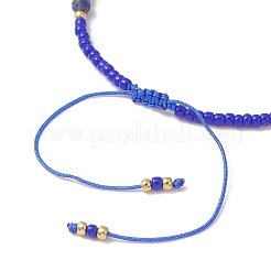 Geflochtene Perlenarmbänder aus natürlichem Lapislazuli und Saatglas&nbsp;BJEW-JB12605-04