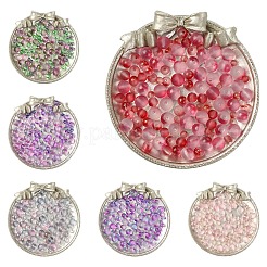 150 brin de perles en verre peintes en spray givrées de 3 styles&nbsp;GLAA-YW0004-34A